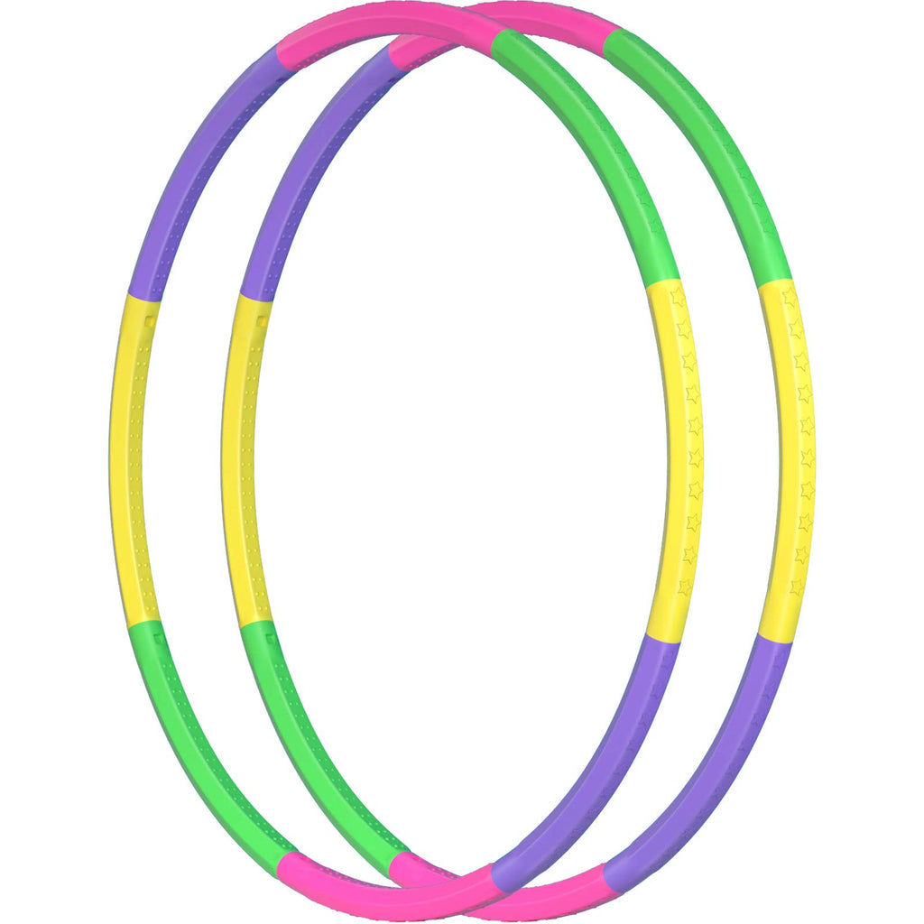 2 Pack Color Hoop - Size & Length Adjustable, Plastic Toys for Kids & Party Games, Gymnastics & Dog Agility Equipment, Christmas Wreath