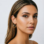 14K Gold Hoop Earrings for Women - Lightweight Classic Square Tube 14K Gold Earrings, Timeless Everyday Jewelry (30mm)