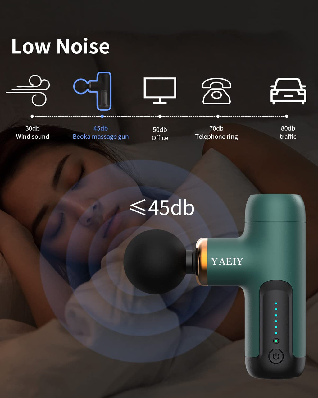 YAEIY Mini Massage Gun, Portable Massage Gun for Deep Tissue Muscle, Handheld Small Massage Gun, Compact Powerful Massager with Case for Travel, Athletes,Office Gifts, Black