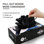 FINITEX Black Nitrile Disposable Medical Exam Gloves - Box of 100 PCS 6mil Powder-Free Latex-Free For Examination Home Cleaning Food Glove (Medium)
