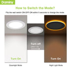 DAMINY 12 Pack 6 Inch 5CCT LED Recessed Light with Night Light,Ultra-Thin,Canless recessed Lighting 6 in,12W=110W,1000LM,Dimmable Wafer Lights,ETL Certificated