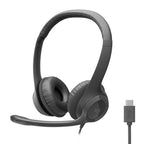 Logitech H391 Wired Headset PC/Laptop Stereo Headphones, USB-C, Graphite