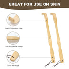 YIMICOO 2 Pack Wooden Bamboo Back Scratcher, 17 Inch Long Handle Back Scratchers for Adults Men Women, with Beautiful Gift Packaging