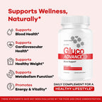 (2 Pack) Gluco Advance Capsules - Official GlucoAdvanced Premium Advanced Formula Pills - Maximum Strength, All Natural Health Formula Pills for Overall Health & Wellness, 120 Capsules for 2 Months