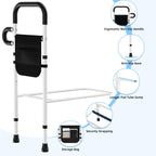 Bed Rails for Elderly Adults Safety - Adjustable Bed Assist Rails for Full Size, Portable Bed Cane for Seniors With Storage Pocket, Hold Up to 330 Lbs, Easy Setup, Bedside Safety and Stability