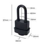 SafiSwords Waterproof Padlocks Keyed Alike for Outdoor use, Covered Heavy Duty Laminated Steel Lock, 1-9/16 Inch. Wide, Long Padlock, Pack of 36