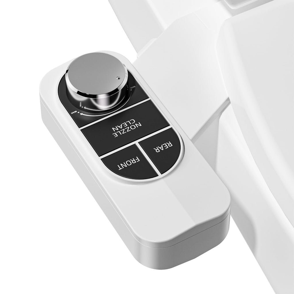 SAMODRA Non-Electric Bidet Attachment for Toilet – Self-Cleaning Dual Nozzle (Frontal & Rear Wash), Adjustable Water Pressure, Fits Most Toilets, Easy Installation (Classic Black/Silver)