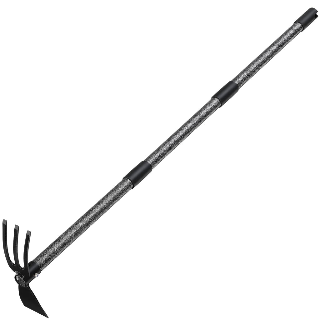Garden Hoe Tool, 2-in-1 Heavy Duty Dual-Head Weeding Tool, 45" Adjustable Long Handle Cultivator for Weeding, Tilling, Lawn Yard Flower Bed Gardening Tool