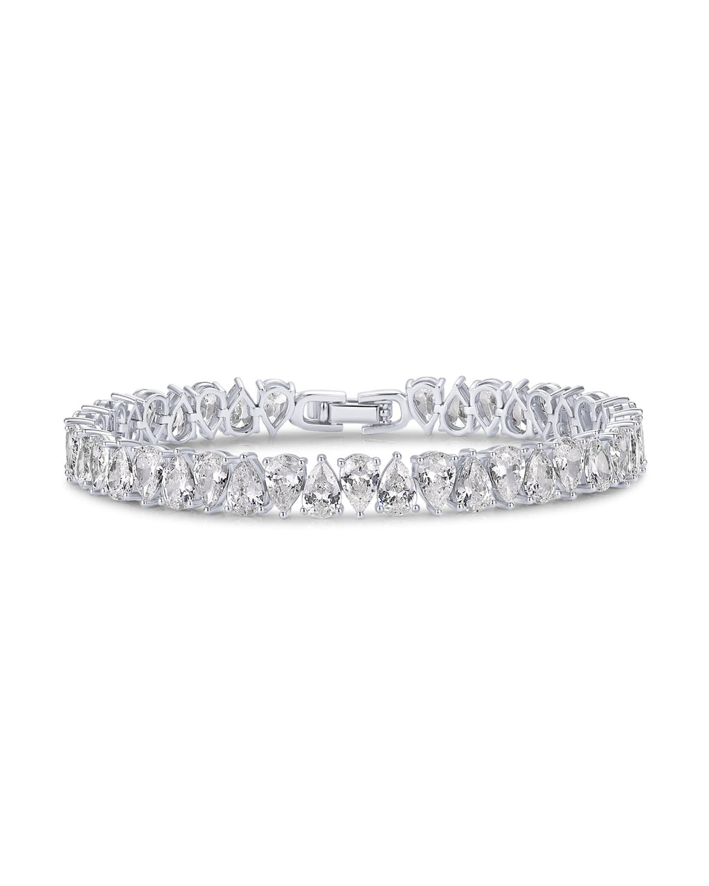 PAVOI CZ Wedding Bridal Tennis Bracelet for Women, White Gold, 6.5"
