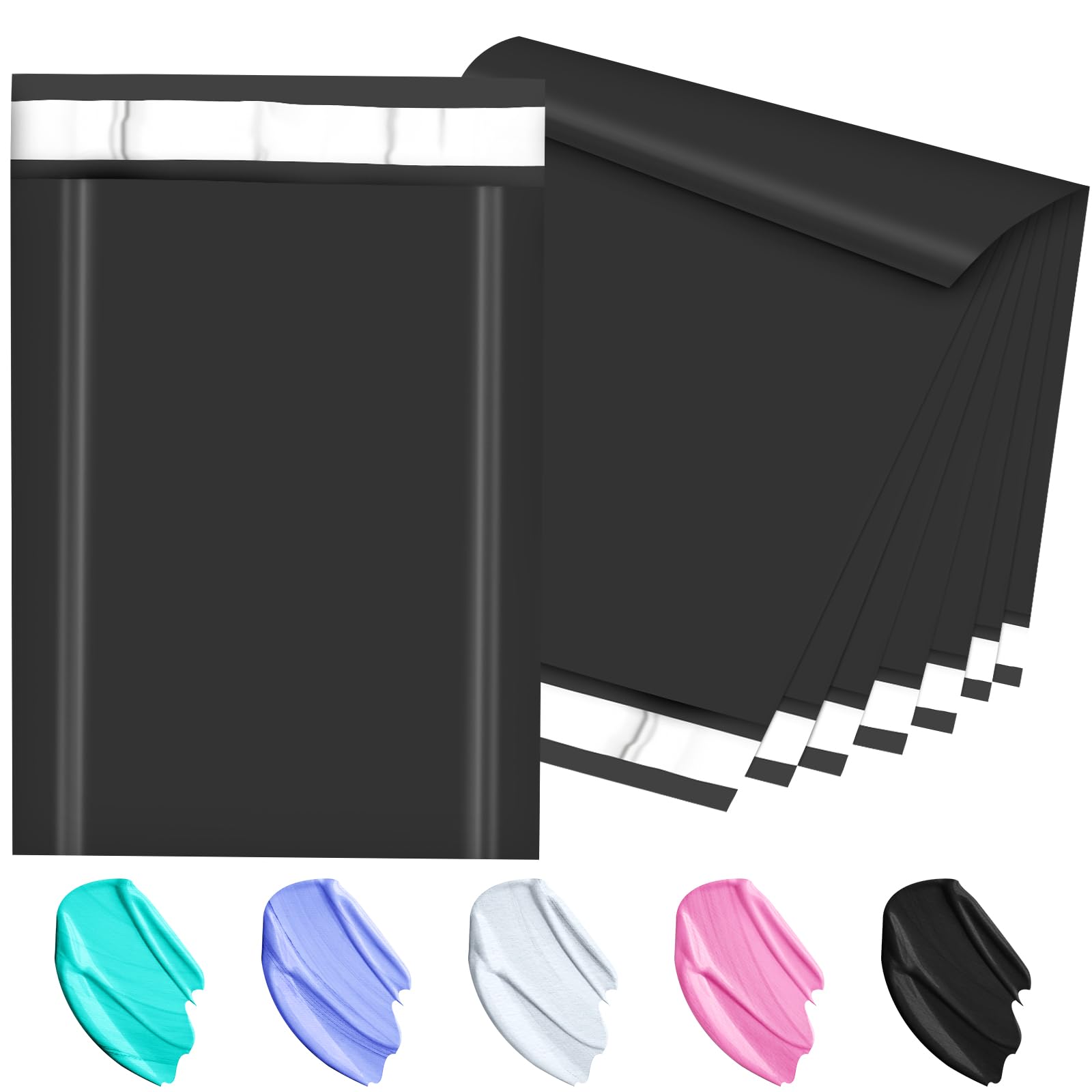 JollyTrip Poly Mailers 10x13 Inch 200 Pcs, Black Shipping Bags, Mailing Envelopes with Self Seal Adhesive Strip, Waterproof and Tear-Proof Poly Bags for Non-Fragile Items