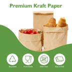 Homrelaxy 60 Pcs 4LB Brown Paper Lunch Bags, Disposable Kraft Paper Bag
