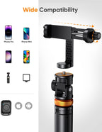 EUCOS 62" Phone Tripod, Tripod for iPhone & Selfie Stick with Remote