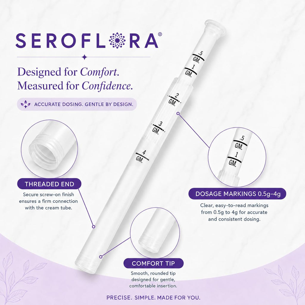Seroflora Vaginal Cream Applicator, Individually Wrapped, Soft Tip, 60Pk