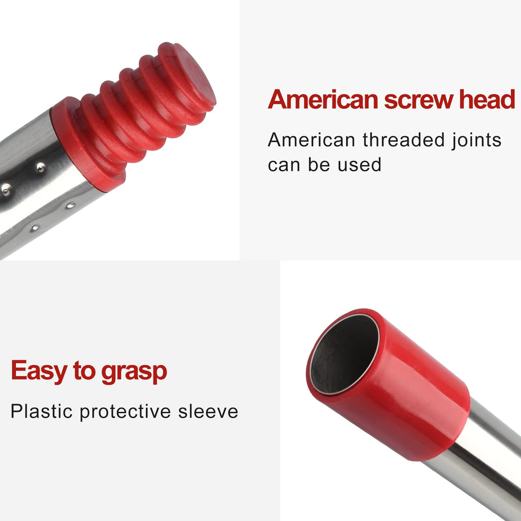 GRAREND 4-Section Spin Mop Replacement Handle, Mop Handle Compatible with Ocedar Spin Mop, 2.5-to-5 Foot Easy Cleaning Floor Mop Stick for Floor Cleaning