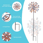 VEWOGARDEN 2PCS Metal Wind Spinners, Waterproof Wind Sculptures & Spinners Small Garden Art Outdoor Wind Spinner Kinetic Wind Spinner for Yard and Lawn