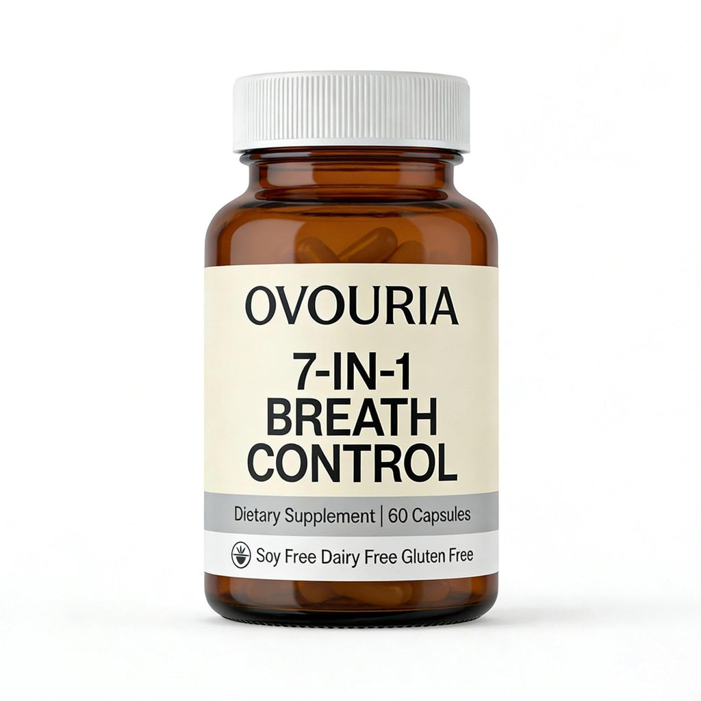 Zefdvc Ovouria Breath and Gut Balance - 7-in-1 Breath Control, Targets Bad Breath at The Gut Root, Natural Ingredients with Probiotics, Vegan Gluten-Free, 60 Capsules(1pc)