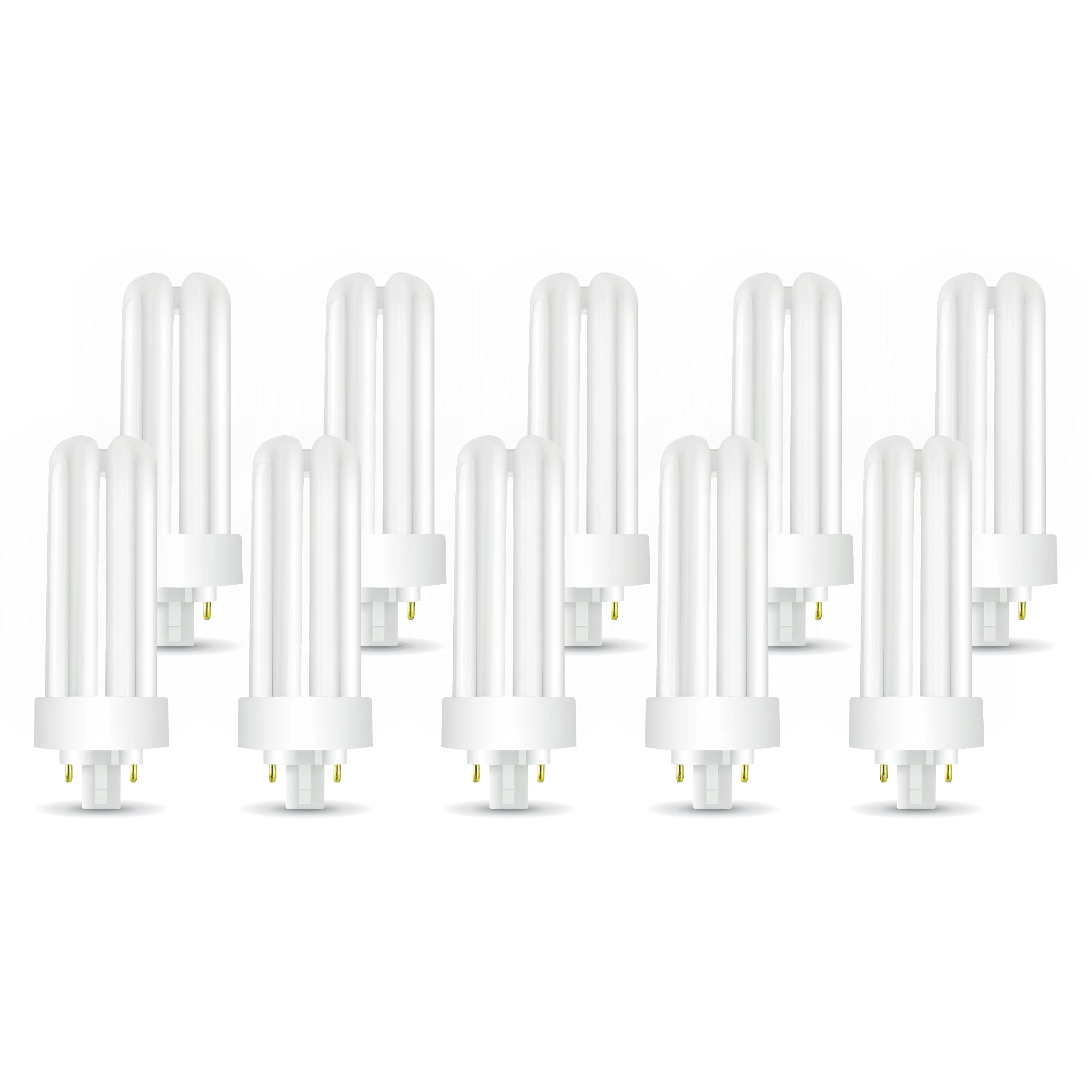 Circle (10 Pack PLT-26W 841 CFL Bulb, 4-Pin GX24q-3, 26W Triple Tube Compact Fluorescent, 4100K Cool White, Replaces Sylvania CF26DT/E/IN/841, Philips PL-T 26W/41/4P/ALTO