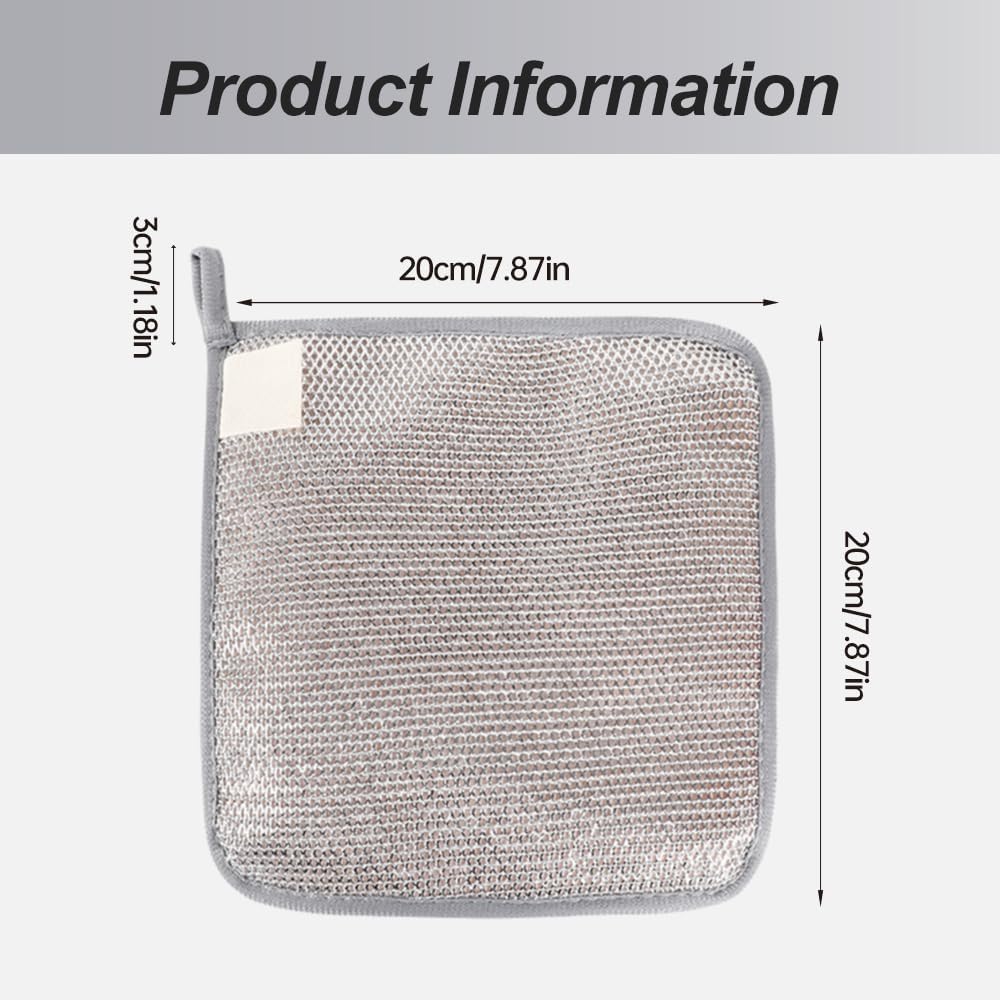 Jiexily 2025 New Multipurpose Wire Dishwashing Rags for Wet and Dry, Metal Scrubbing Pads Sponge Cloths Towels Clean, Non-Scratch Wire Dishcloth for Home Kitchen Dishes, Sinks (10 Pcs)