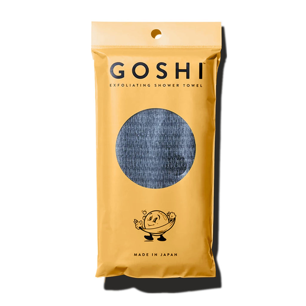 GOSHI Exfoliating Shower Towel - Long Body Scrubber, Grey