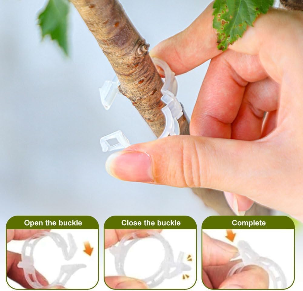 Hytihtu 50Pcs Plant Support Clips,Plastic Tomato Clips for Climbing Plants