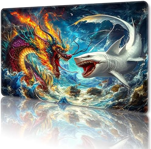 MTG Playmat Magic Card Playmat Game Mat,TCG & CCG Card Games Mat with Free Storage Bags Size 24 x 14 Inches (No with Zones,Fight)