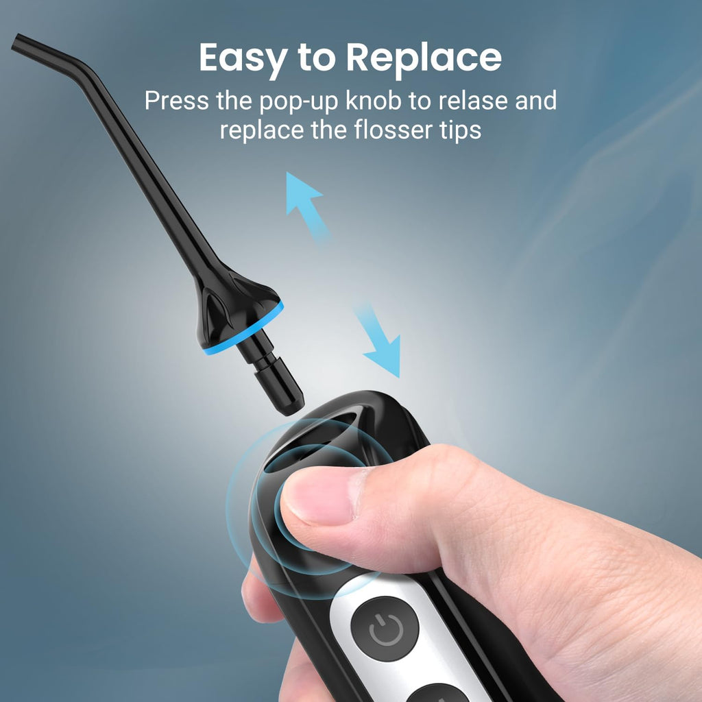 Cordless Water Dental Flosser Teeth Cleaner, INSMART Professional 300ML Tank DIY Mode Rechargeable Dental Oral Irrigator for Home and Travel, IPX7 Waterproof 6 Modes Irrigate Oral Care (Black)