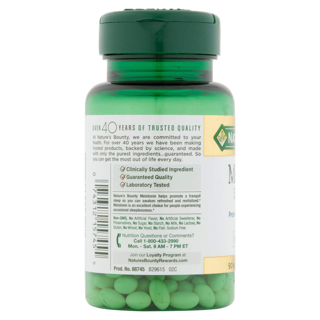 Nature's Bounty Super Strength Melatonin 5 mg Softgels 90 ea (Pack of 4)
