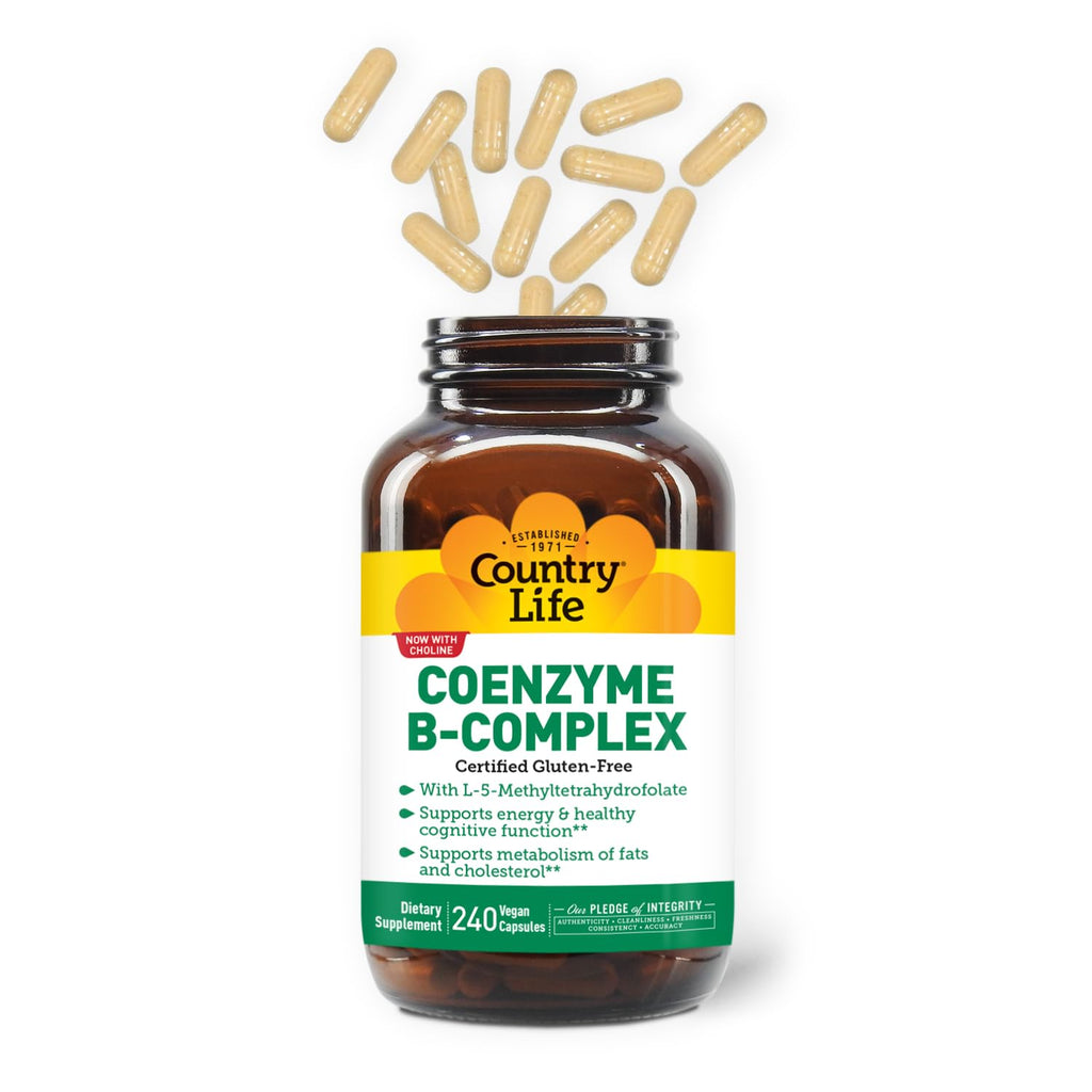 Country Life, Coenzyme B-Complex Vitamin, Support Energy and Metabolism, Daily Supplement, 240 ct