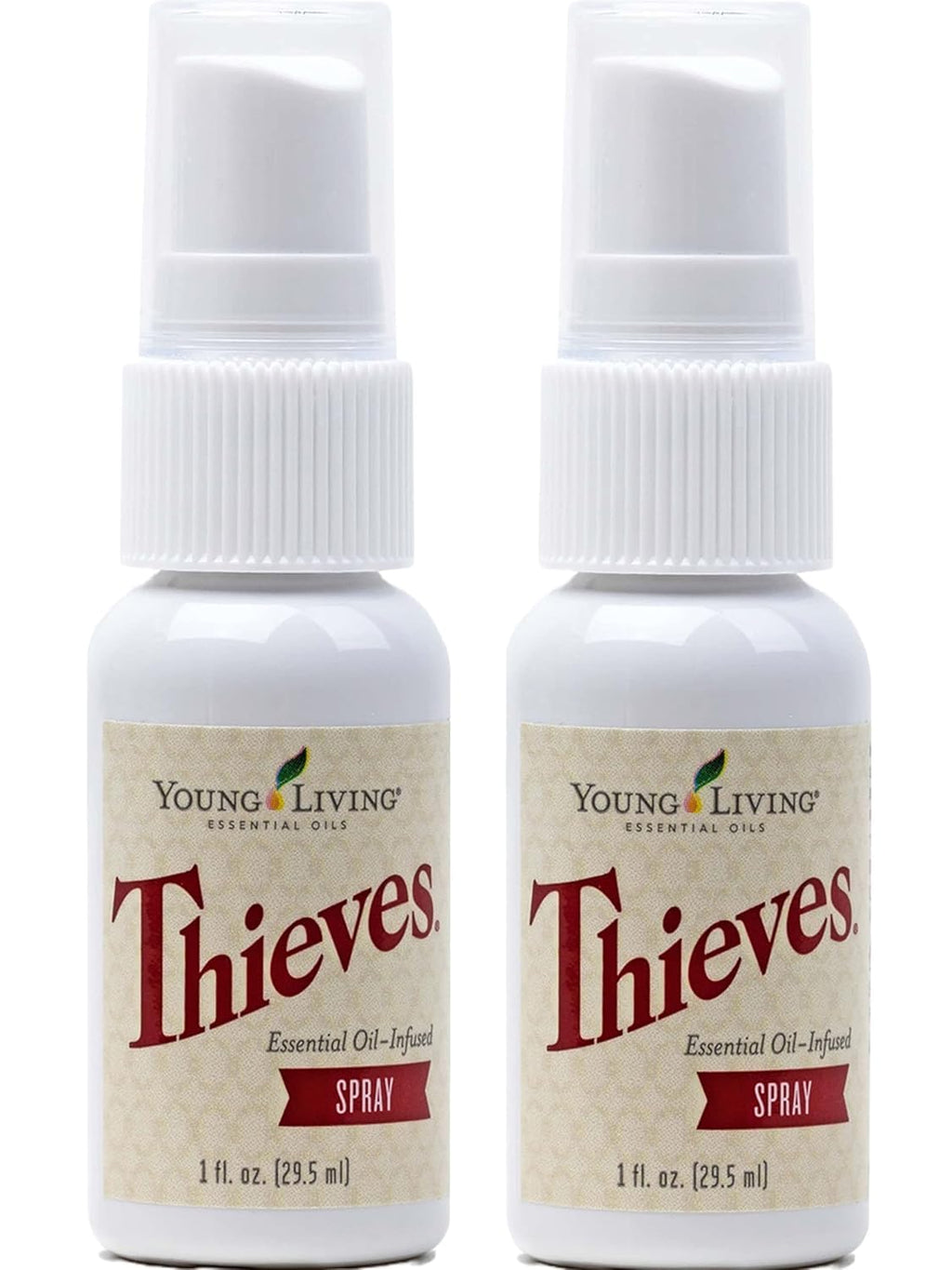 Young Living Thieves Spray | 1 oz | Portable Cleaner Spray, Formulated with Water & Alcohol, Ideal for Travel Essentials & Home; Fits in Backpack, Luggage, or Purse | 2 Pack