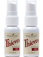 Young Living Thieves Spray | 1 oz | Portable Cleaner Spray, Formulated with Water & Alcohol, Ideal for Travel Essentials & Home; Fits in Backpack, Luggage, or Purse | 2 Pack