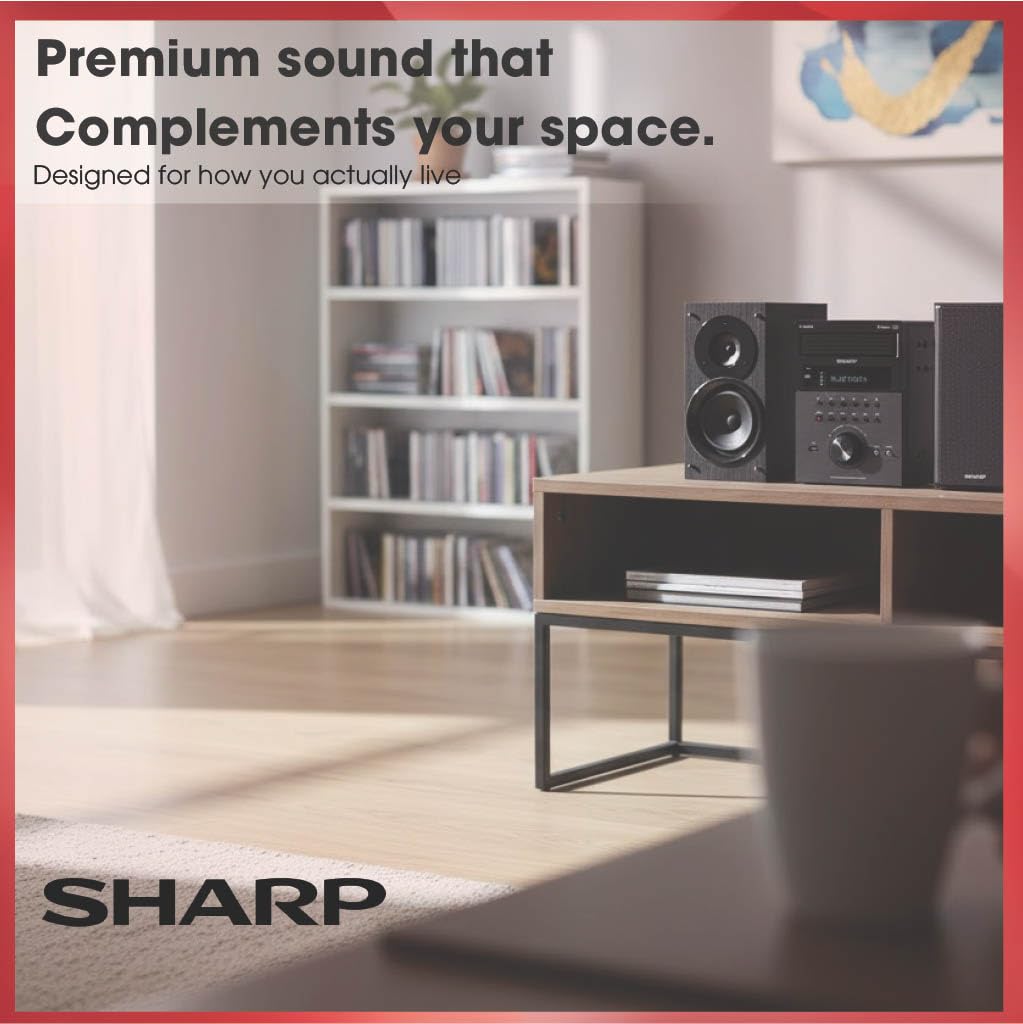 Sharp XL-BH250 Limited Edition 5-Disc Bluetooth Speaker System with USB, AM/FM, and Champagne Gold/Carbon Fiber Finish