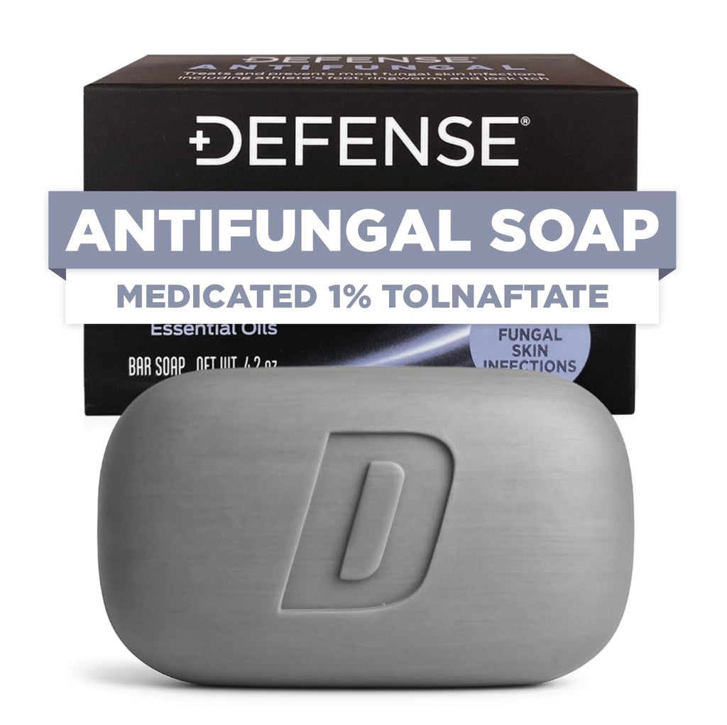 Defense Antifungal Bar Soap | Jock Itch, Ringworm, Athlete's Foot, Skin Fungus | Medicated Anti Fungal Treatment (One Bar, No Case)