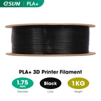 eSUN PLA+ Filament 3D Printer Filament PLA Plus 1KG Black