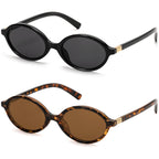 ViewJoy Retro Oval Sunglasses for Women Vintage 90s Y2K Trendy Sun Glasses