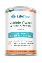 LifeTime Multiple Vitamin & Mineral Powder - Daily Multivitamin, Powdered Vitamins, Drink Mix for Women & Men, All in One Protein Smoothie Powder, 8g Protein - Original Formula, 2.2 lbs (66 Servings)