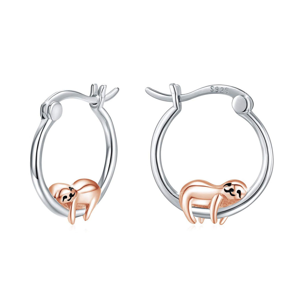Hypoallergenic Sloth Hoop Earrings Gifts for Girls Women Cute Sloth Jewelry