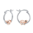 Hypoallergenic Sloth Hoop Earrings Gifts for Girls Women Cute Sloth Jewelry
