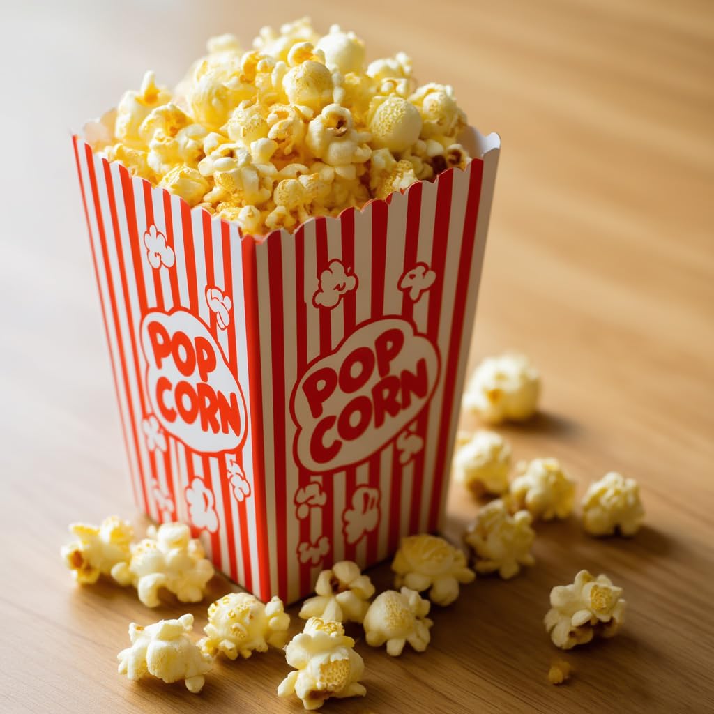 Homrelaxy 120Pcs Mini Popcorn Boxes, 4.6" Tall and 2.6" Square Small Paper Popcorn Containers Buckets for Pop Corn Machine, Movie Night, Cinema, Carnival, Party, Concessions