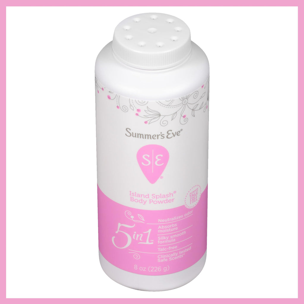 Summer's Eve Island Splash Body Powder for Women with Talc-Free, Odor-Neutralizing and Moisture-Absorbing Formula, 8 Oz, Pack of 3