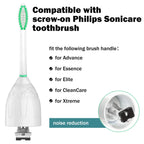 Replacement Toothbrush Heads for Philips Sonicare E-Series/Essence/Xtreme/Elite and Other Screw-on Electric Toothbrush Models, 3 Pack, Dupont Bristles
