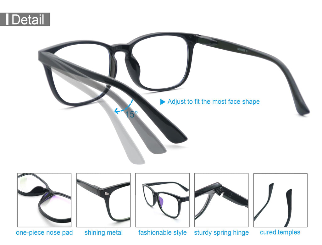 HAPJOYS Reading Glasses Women Blue Light Blocking Lightweight Computer Readers +0.75 Square Cheaters Reading Glasses 4 Pack Anti Glare Reduce Eyestrain Protect Eyes