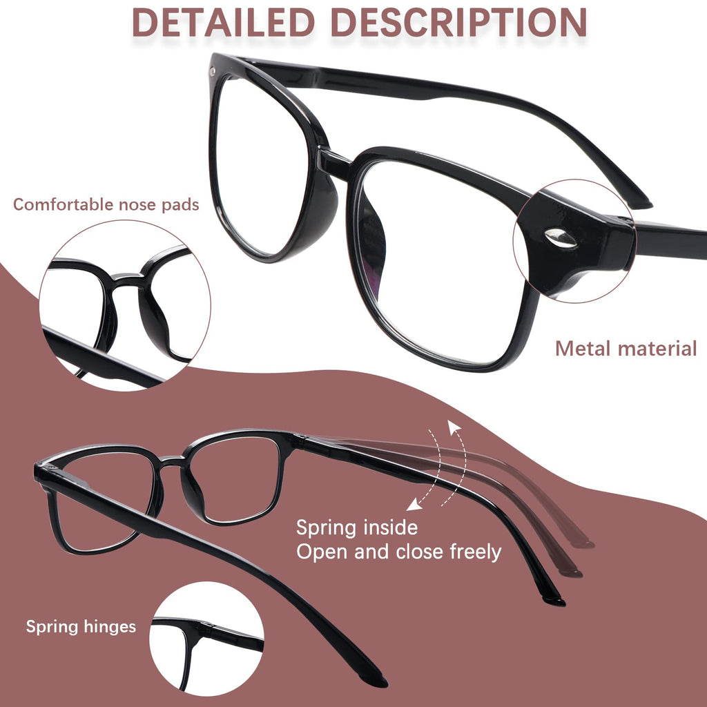 STASTEND Progressive Multifocal Anti Blue Light Reading Glasses for Women and Men Fashion Eyeglasses Frame (3 Mix C1, 2.00, multiplier_x)