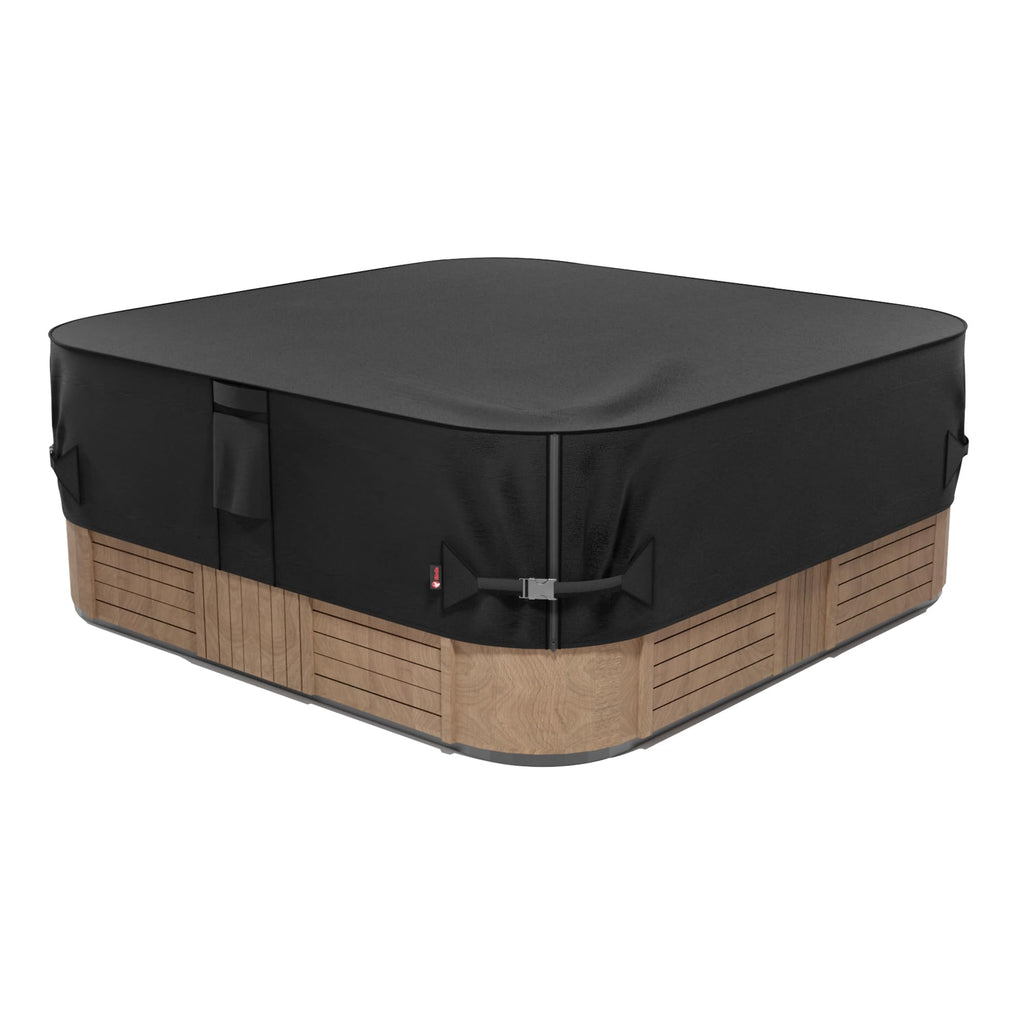 iBirdie Outdoor Waterproof and Weatherproof Hot Tub Cover 97 x 97 inch fit 96 x 96 or 95 x 95 Square SPA 600D Heavy Duty Protectors Protective Cover Cap