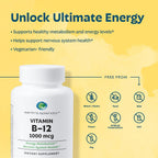 Earth's Splendor Energy + Muscle Support Energy Supplements: Vitamin B12 & Magensium, Gluten & Wheat Free, No Artificial Flavors & Preservative: Helps Metabolism, Bone & Muscle Health