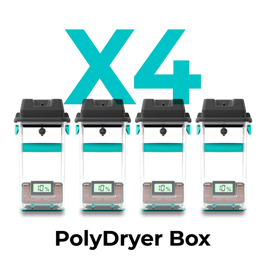 Polymaker 3D Printing Filament Storage Box 4-Pack - PolyDryer Box x4 for Continuous Filament Sealing and Protection, 3D Printer Filament Holder Compatible with PA Nylon, PLA, PVB, PETG, ABS, TPU