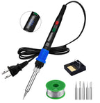 Soldering Iron Kit, 90W LED Digital Solder Iron Kit with Ceramic Heater, 110V Welding Tools with Smart Temperature Control, Auto Sleep, Temp Calibration, C/F, Accurate 176℉-896℉