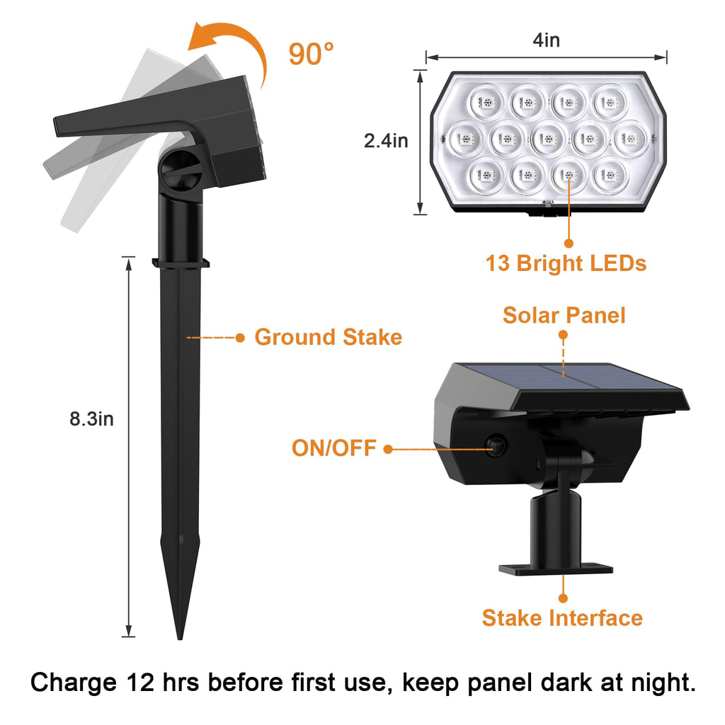 WELALO Color Changing Solar Lights Outdoor, IP68 Waterproof, RGB, 6 Pack
