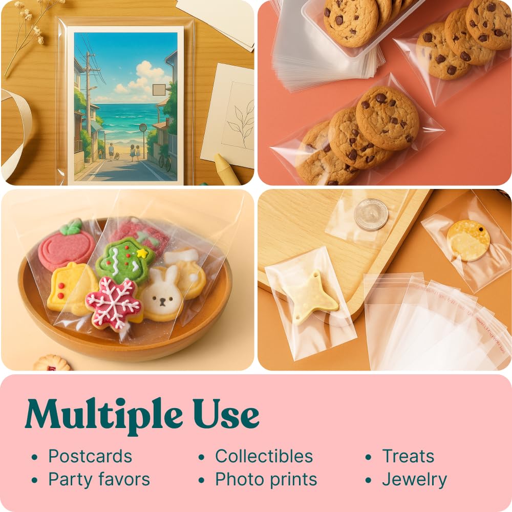 Pack It Chic - 11” X 14” Self Sealing Cellophane Bags (1000 Pack) - Resealable Adhesive Clear Bags for Gifts, 11X14 Photos, Prints, Envelopes, Documents