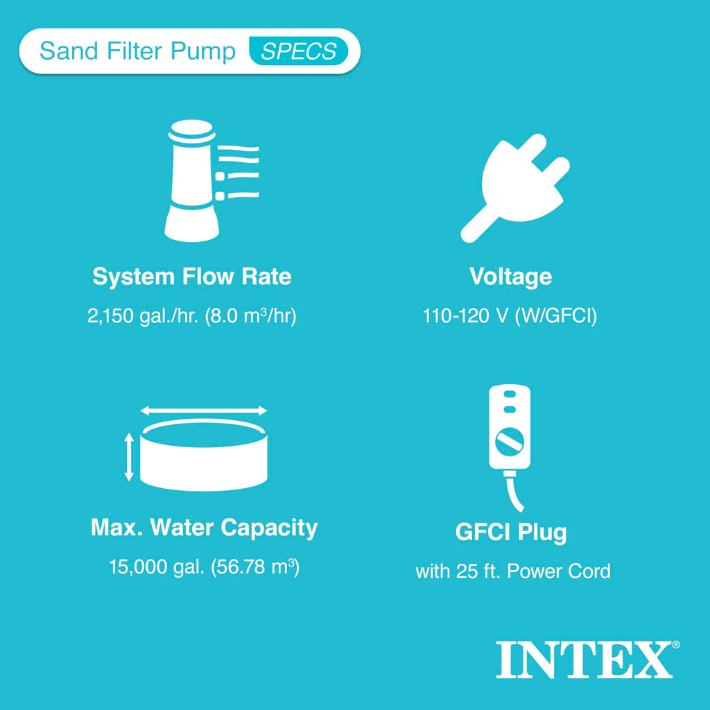 INTEX 2,650 GPH Krystal Clear Sand Filter Pump and Saltwater Pool Chlorine System for Above Ground Pools, Pool Cleaner System with Automatic Timer