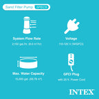 INTEX 2,650 GPH Krystal Clear Sand Filter Pump and Saltwater Pool Chlorine System for Above Ground Pools, Pool Cleaner System with Automatic Timer
